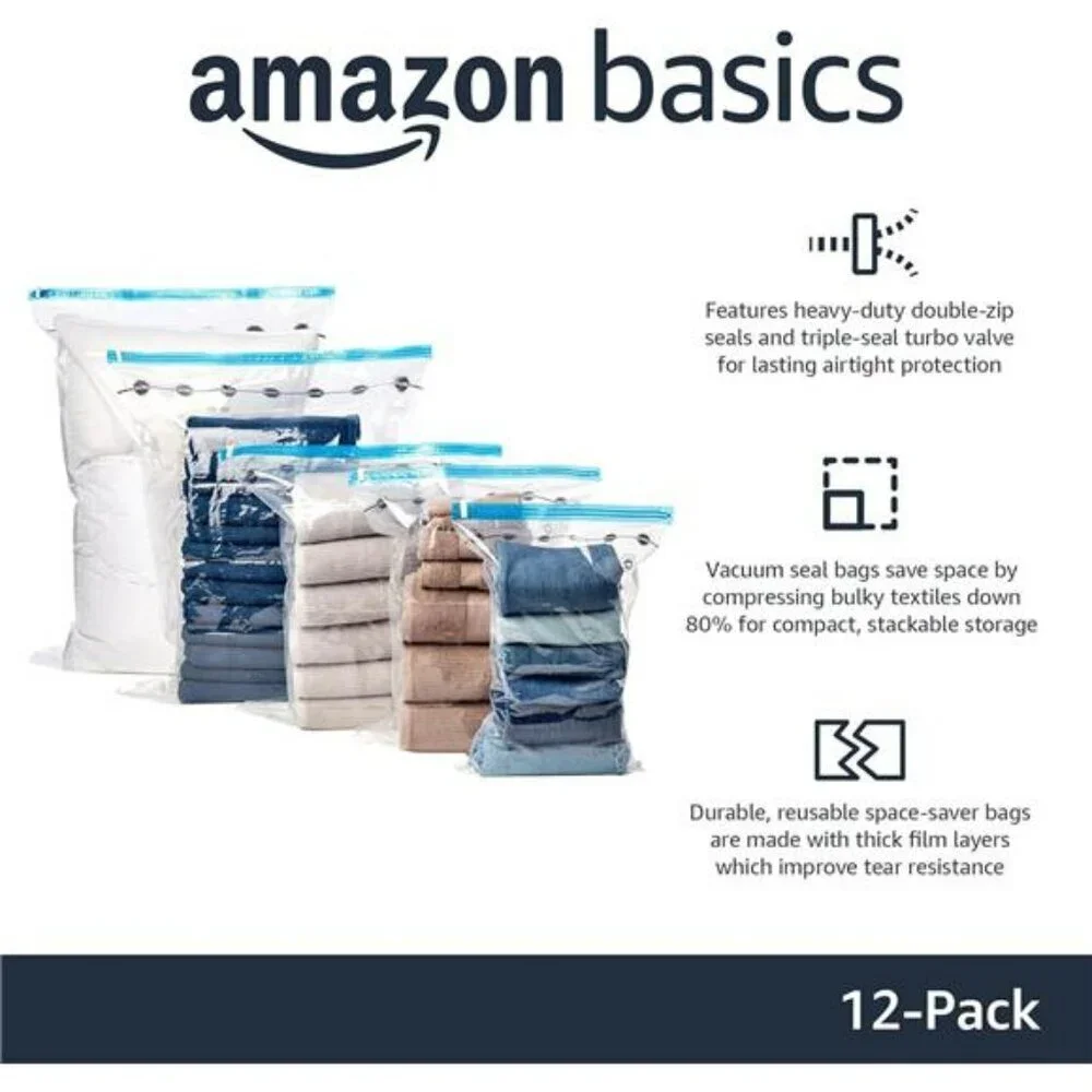 Vacuum storage bags space saver compression bags clothes blankets travel set